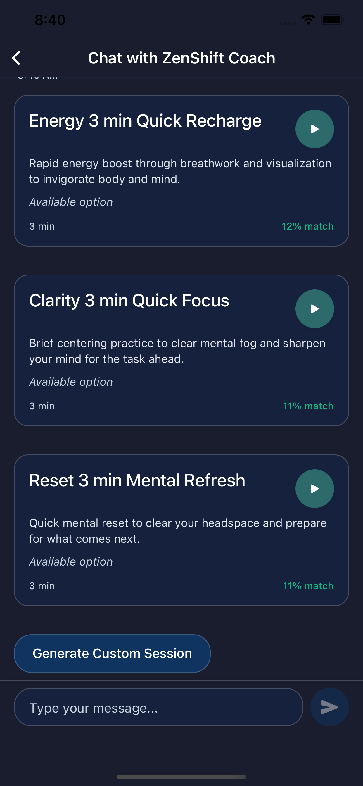 AI Coach Conversations screenshot